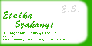 etelka szakonyi business card